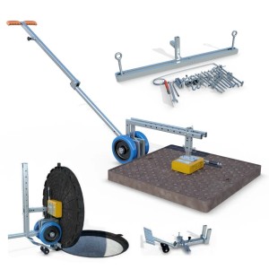 Carrello Alza chiusini Flip Speedy magnetico portata 300 Kg con leva Hinge