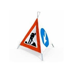 Segnale stradale a piramide (Lavori+SX+DX)