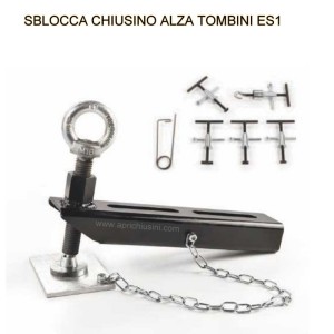 Kit ES1 Estrattore a vite per lo sblocco iniziale di coperchi bloccati + 5 Ganci ad aletta
